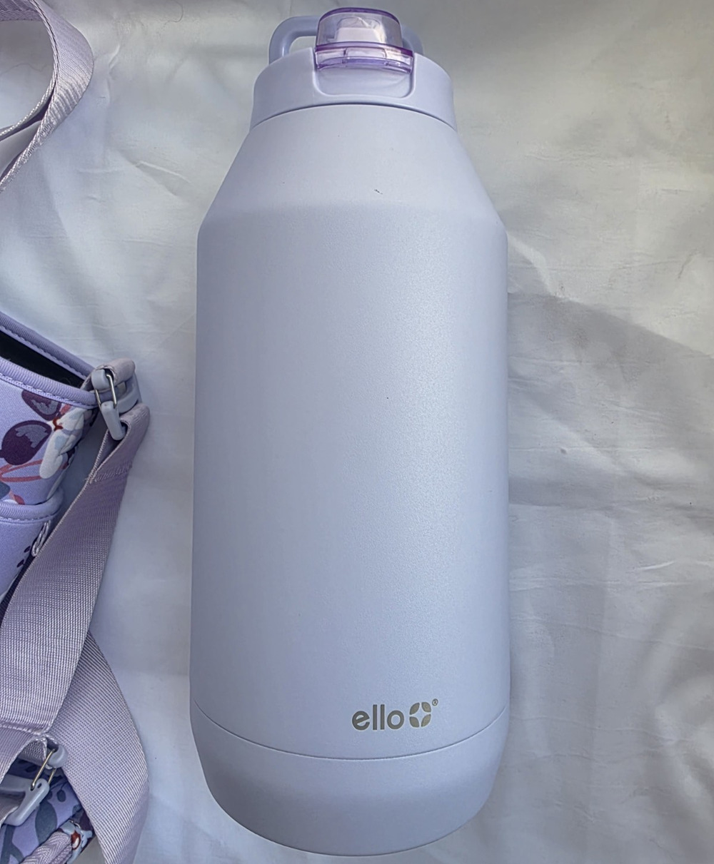 Ello 20 oz Insulated Water Bottle Flip Lid Floral Neoprene Sleeve Strap